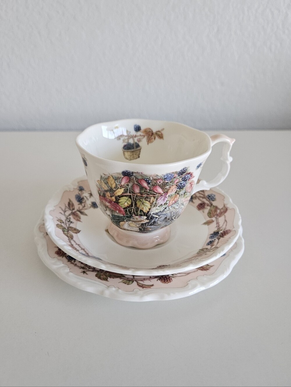 Brambly Hedge By Royal Doulton Autumn 3-Piece Bone Mini Tea Cup Set Plate Mug - Picture 2 of 12